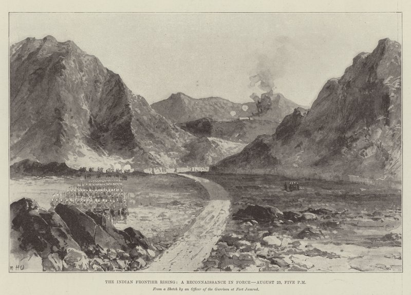 The Indian Frontier Rising, a Reconnaissance for Force, augusztus 23., 17 óra alkotó: William Heysham Overend