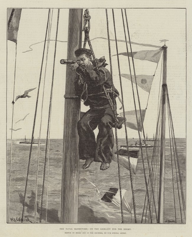 A haditengerészeti manőverek, az ellenség kitekintésében alkotó: William Heysham Overend