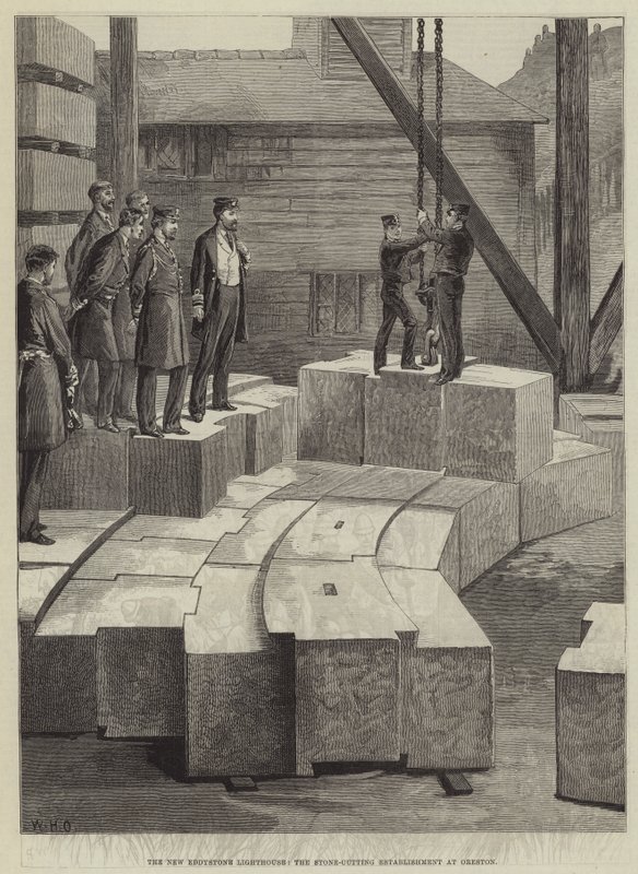 Az új Eddystone világítótorony, a Stone-Cutting Establishment Orestonban alkotó: William Heysham Overend