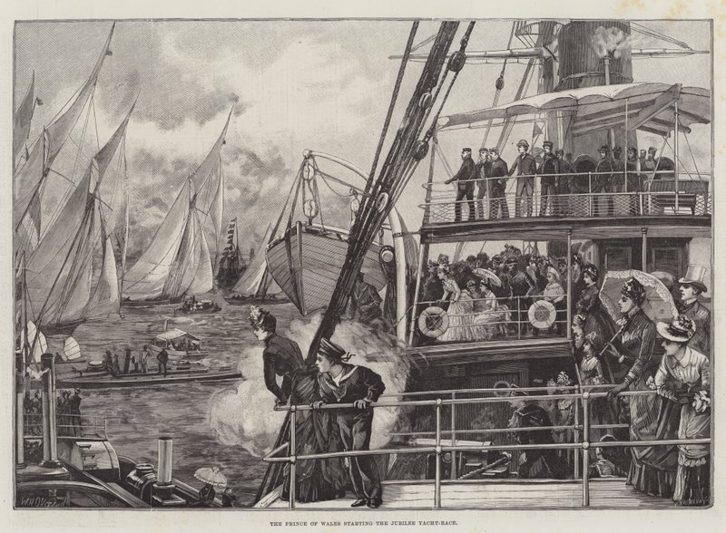 A walesi herceg indul a jubileumi yachtversenyen alkotó: William Heysham Overend