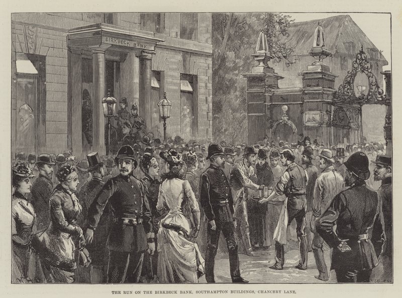 The Run on the Birkbeck Bank, Southampton Buildings, Chancery Lane alkotó: William Heysham Overend