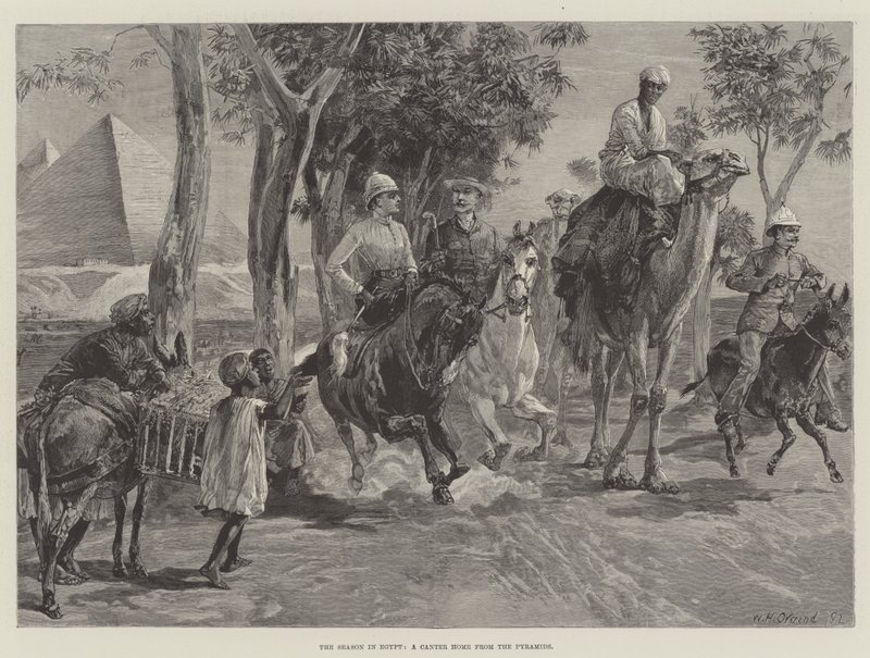 Az évszak Egyiptomban, egy Canter Home a piramisokból alkotó: William Heysham Overend