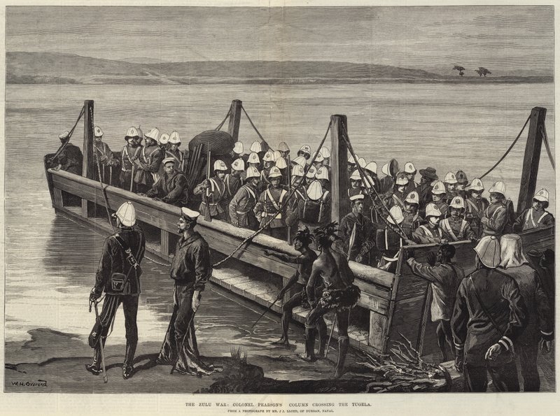 A zulu háború, Pearson ezredes oszlopa átkel a Tugelán alkotó: William Heysham Overend