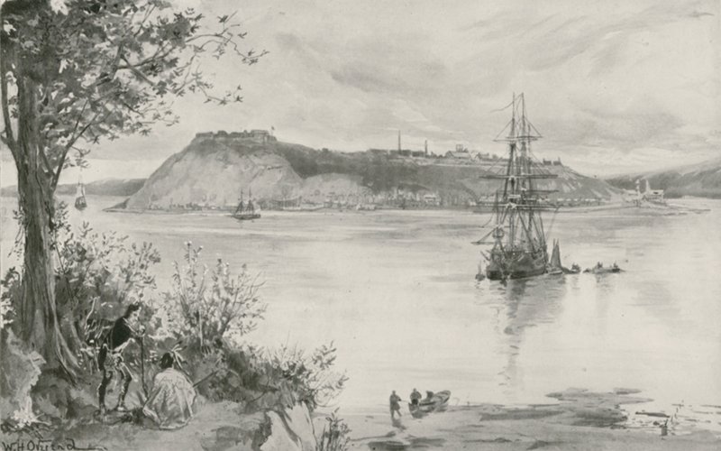 Kilátás a városra és Quebec erődjére. i.sz. 1759 alkotó: William Heysham Overend