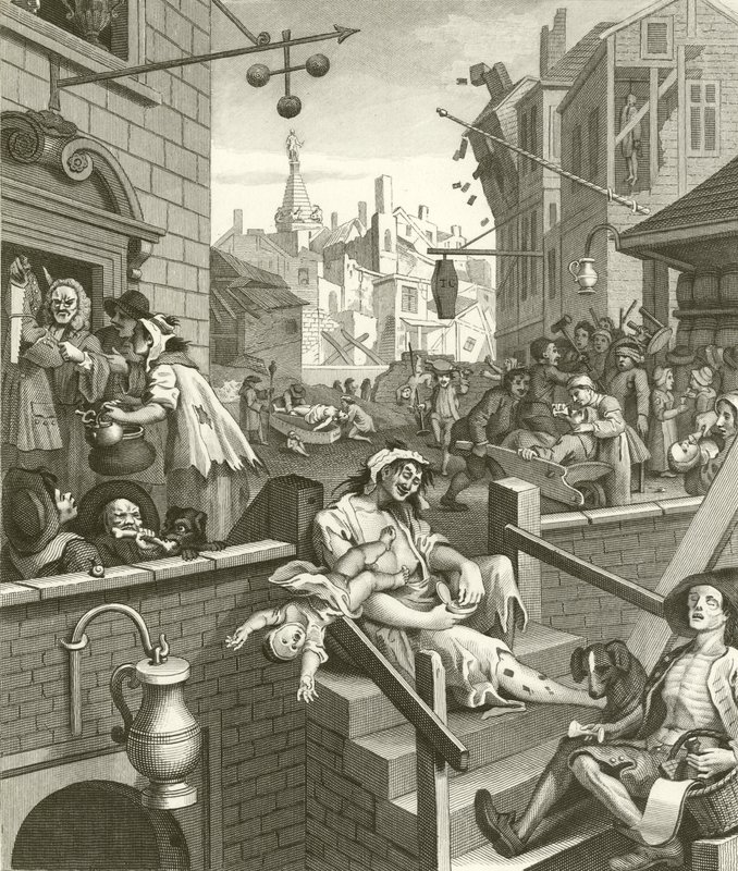Beer Street és Gin Lane alkotó: William Hogarth