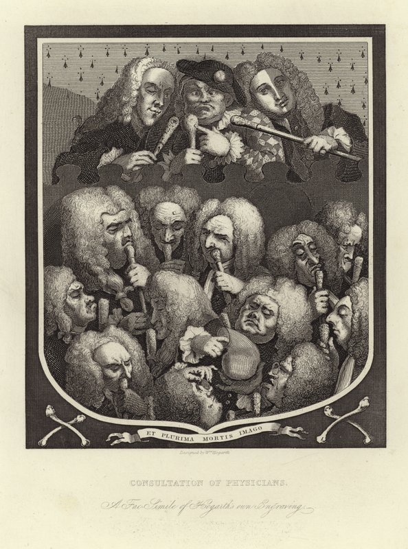 Orvosi konzultáció alkotó: William Hogarth