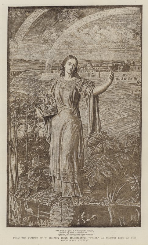 A gyöngy, a 14. század angol verse alkotó: William Holman Hunt