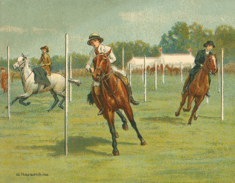 Történelmi és modern versenyek, hajlító versenyek (chromolitho) alkotó: William Hounsom Byles