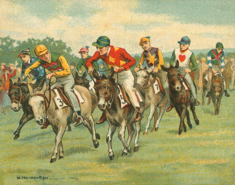 Történelmi és modern versenyek, Donkey Derby (chromolitho) alkotó: William Hounsom Byles
