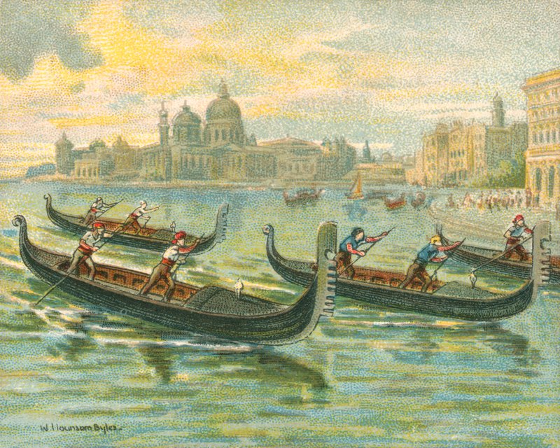 Történelmi és modern versenyek, Gondolaversenyek (chromolitho) alkotó: William Hounsom Byles