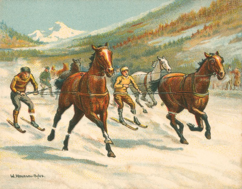 Történelmi és modern versenyek, Ski-Joring (chromolitho) alkotó: William Hounsom Byles