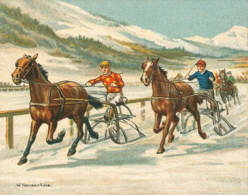 Races Historic and Modern, Trotting Races on Ice (chromolitho) alkotó: William Hounsom Byles