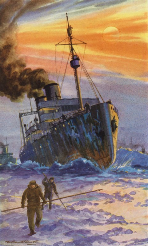 Orosz jégtörő munka közben (színes litho) alkotó: William John Patton McDowell