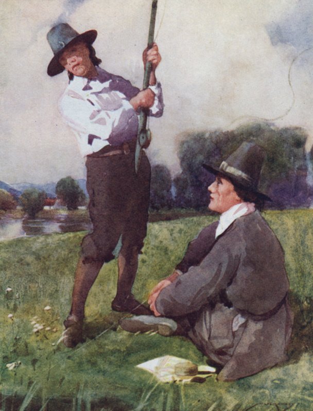 Illusztráció a The Compleat Anglerhez, Izaak Walton (színes litó) alkotó: William Lee Hankey