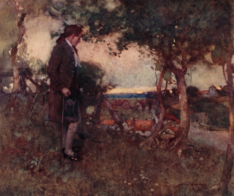 Illusztráció: Oliver Goldsmith A kihalt faluhoz (színes litó) alkotó: William Lee Hankey
