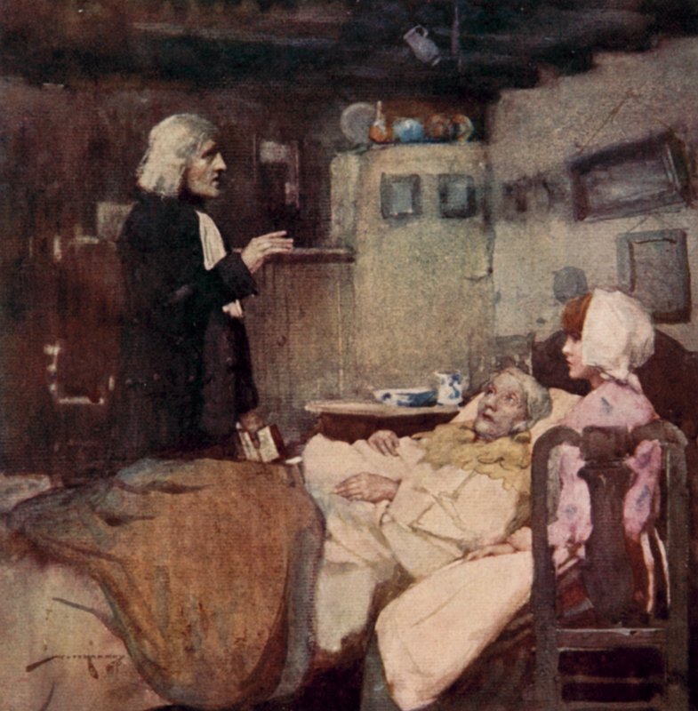 Illusztráció: Oliver Goldsmith A kihalt faluhoz (színes litó) alkotó: William Lee Hankey