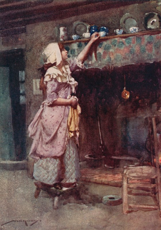 Illusztráció: Oliver Goldsmith A kihalt faluhoz (színes litó) alkotó: William Lee Hankey