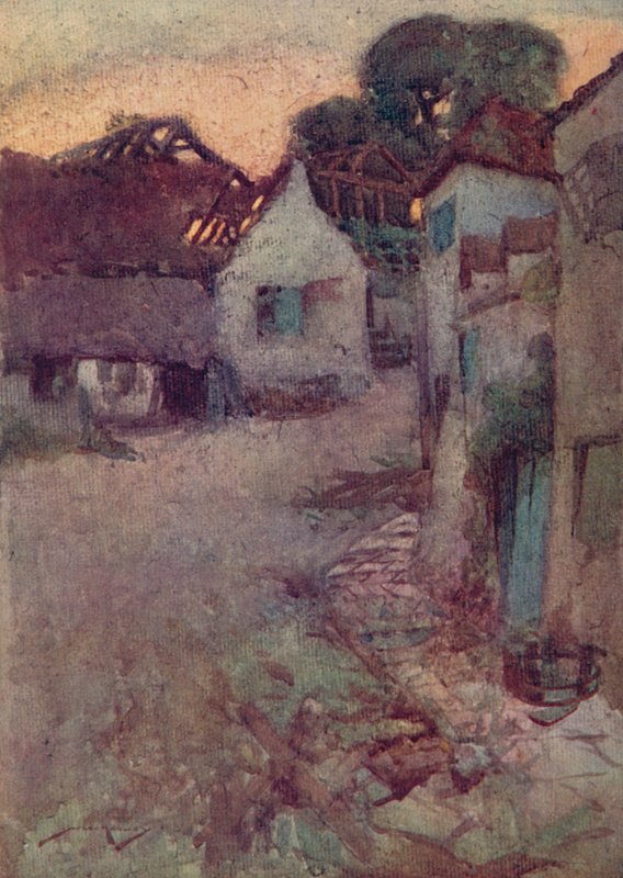 Illusztráció: Oliver Goldsmith A kihalt faluhoz (színes litó) alkotó: William Lee Hankey