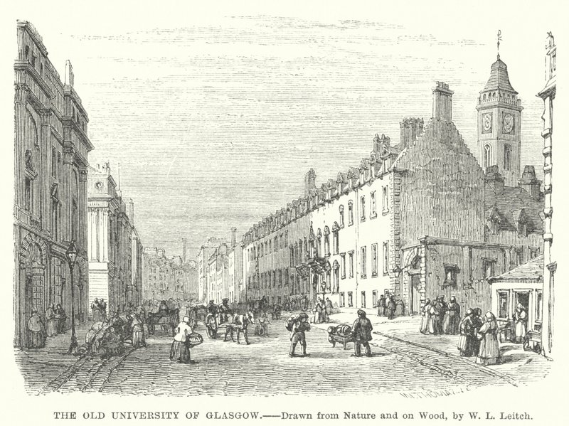 A Glasgow-i Régi Egyetem (metszet) alkotó: William Leighton (after) Leitch