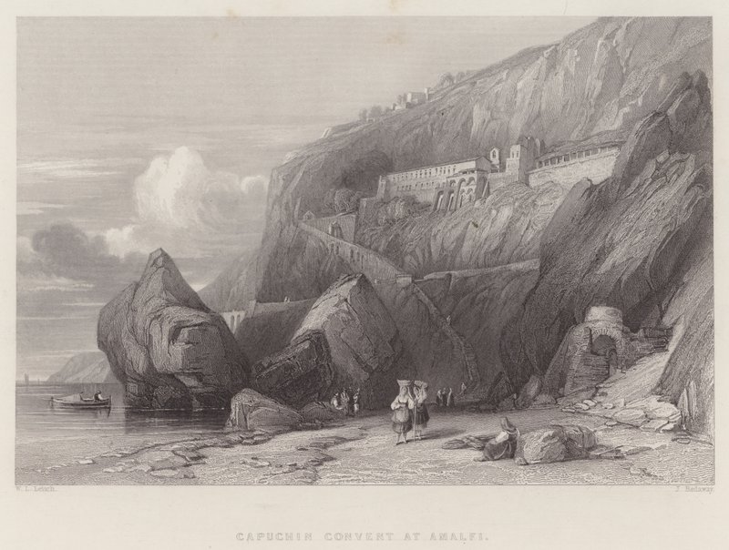 Kapucinus kolostor Amalfiban (metszet) alkotó: William Leighton Leitch