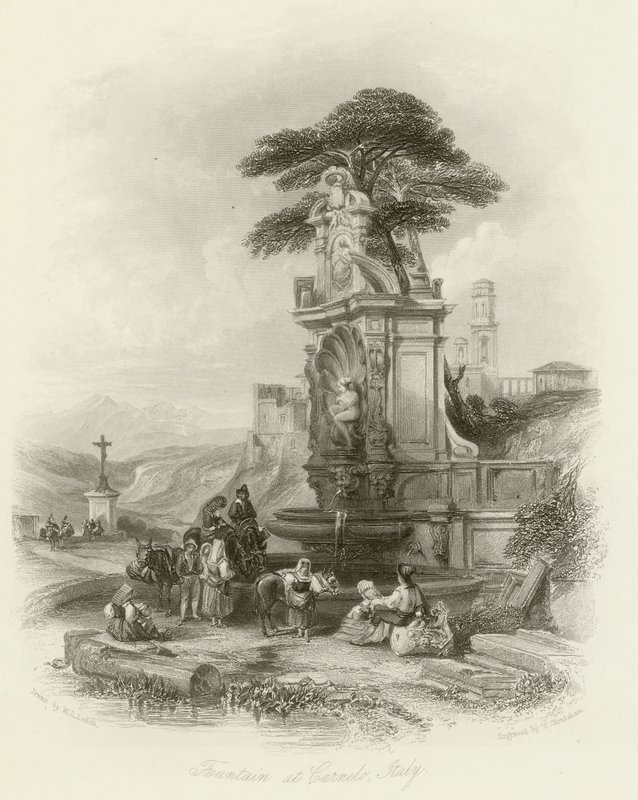 Szökőkút a Carnelóban alkotó: William Leighton Leitch