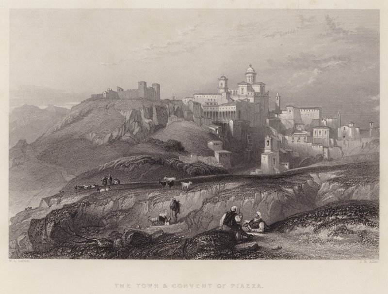 Piazza városa és kolostora (metszet) alkotó: William Leighton Leitch