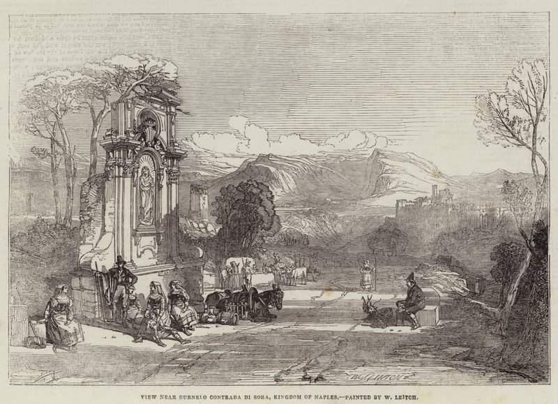 Kilátás Ournelo Contrada di Sora, Nápolyi Királyság közelében alkotó: William Leighton Leitch