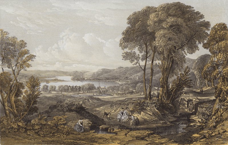 Kilátás a Clyde-ra az Erskine komp felett (chromolitho) alkotó: William Leighton Leitch