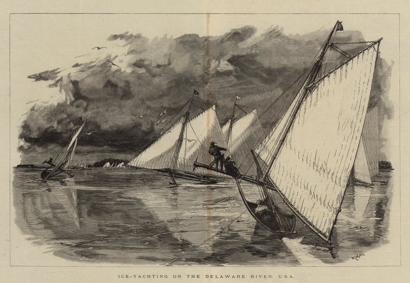 Jégjachtozás a Delaware folyón, USA alkotó: William Lionel Wyllie