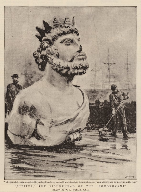 Jupiter, a Foudroyant alakfeje alkotó: William Lionel Wyllie
