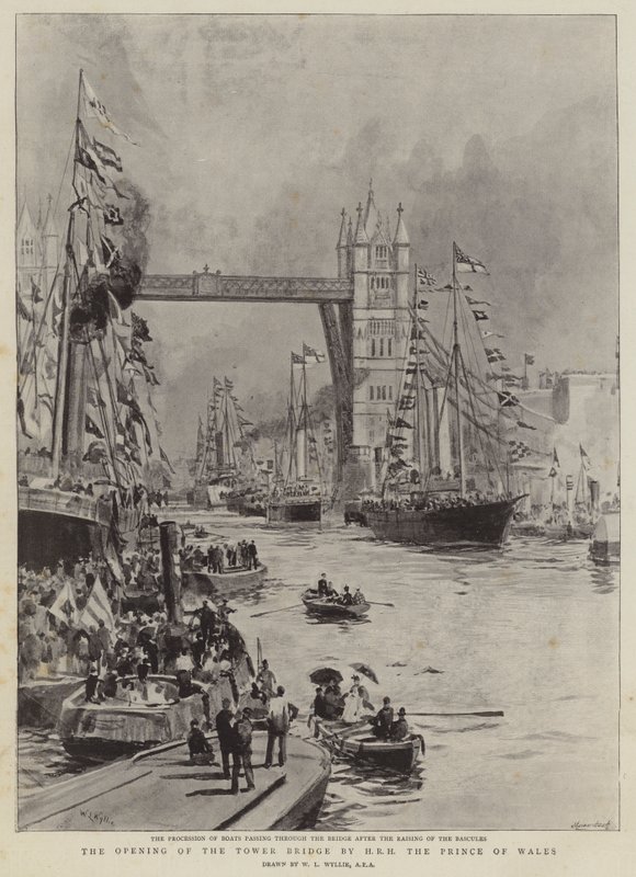 A Tower Bridge megnyitása HRH, a walesi herceg által alkotó: William Lionel Wyllie
