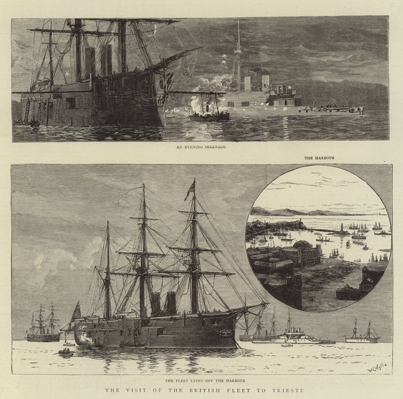 A brit flotta látogatása Triesztben alkotó: William Lionel Wyllie