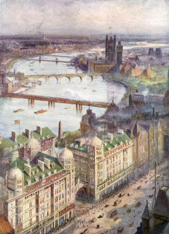 Kilátás a Savoy Hotelből, nyugatra néz alkotó: William Lionel Wyllie