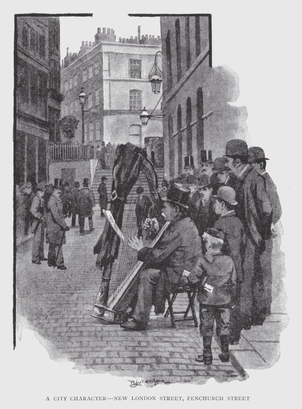 Egy városi karakter, New London Street, Fenchurch Street (litho) alkotó: William Luker