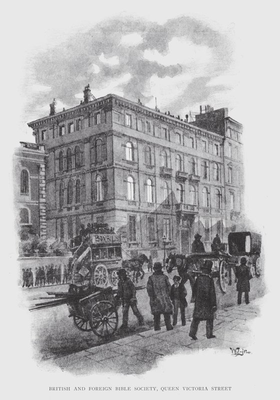 Brit és Külföldi Biblia Társaság, Queen Victoria Street (litho) alkotó: William Luker