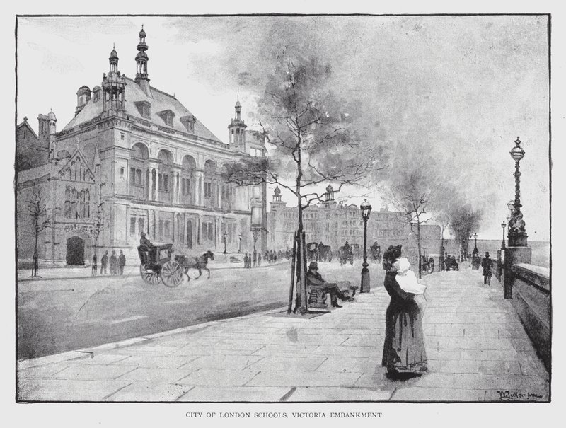 City of London Schools, Victoria Embankment (litho) alkotó: William Luker