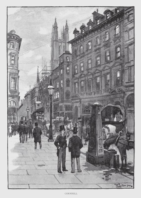 Cornhill (litho) alkotó: William Luker