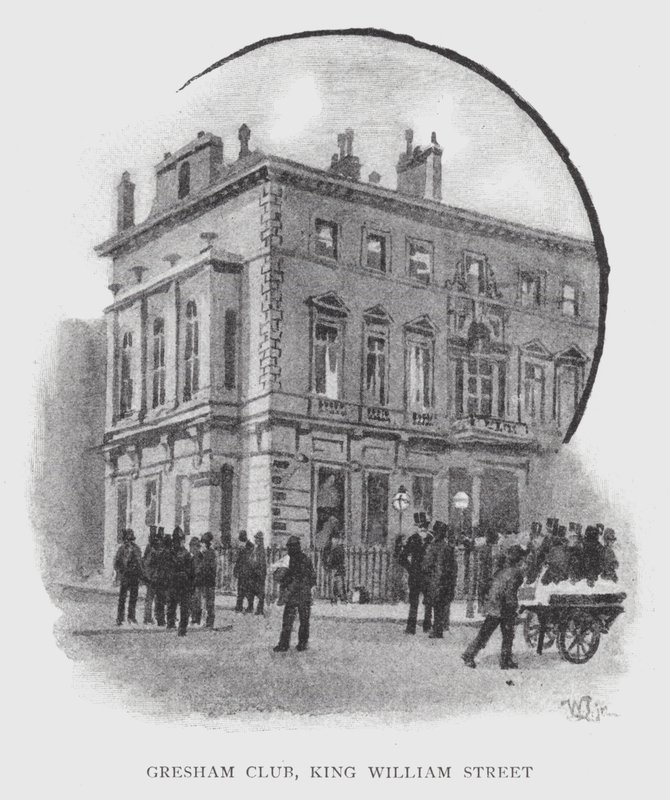 Gresham Club, King William Street (litho) alkotó: William Luker