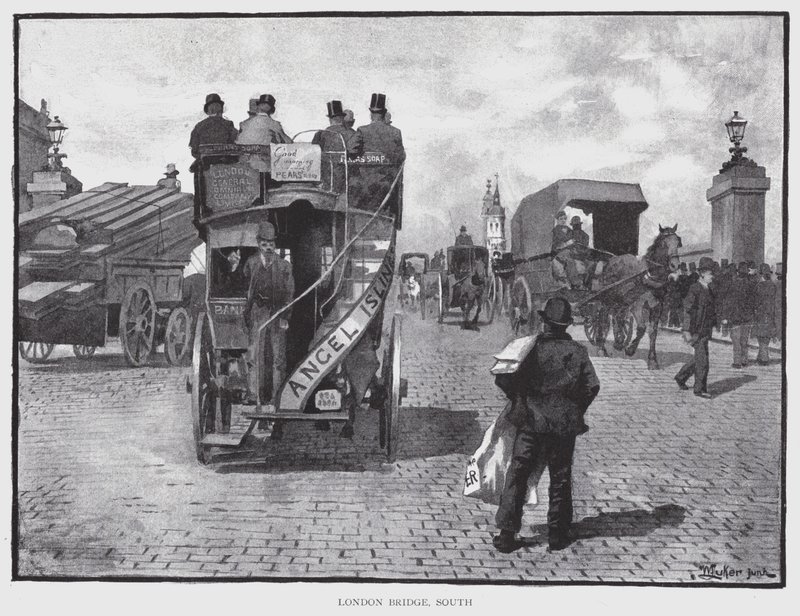 London Bridge, Dél (litho) alkotó: William Luker