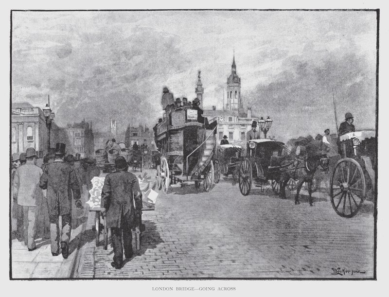 London Bridge, átmegy (litho) alkotó: William Luker