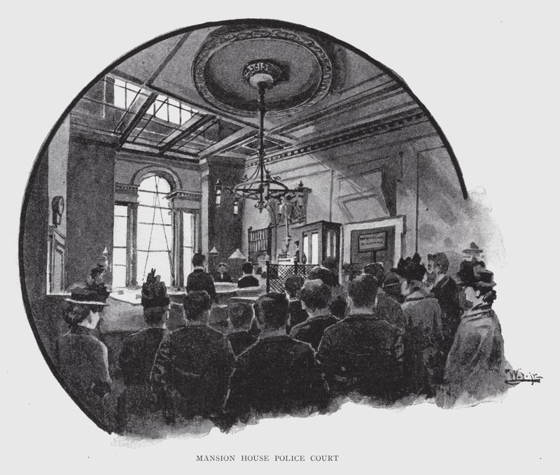 Mansion House Police Court (litho) alkotó: William Luker