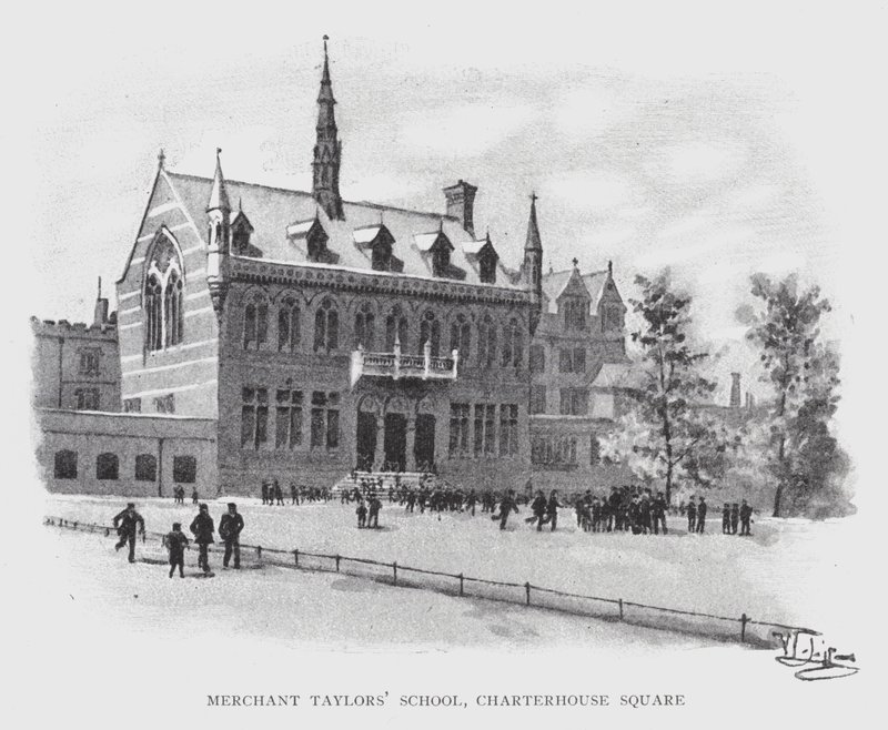 Merchant Taylors School, Charterhouse Square (litho) alkotó: William Luker