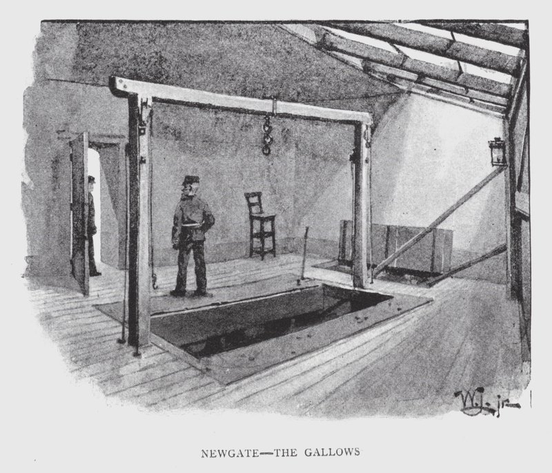 Newgate, az Akasztófa (litho) alkotó: William Luker