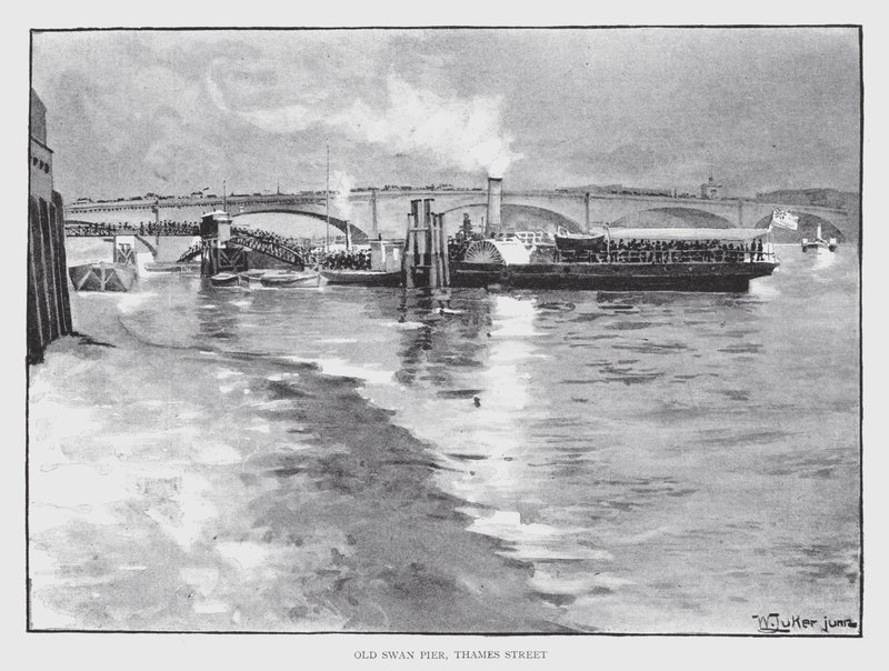 Old Swan Pier, Thames Street (litho) alkotó: William Luker