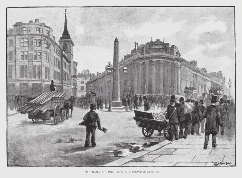 The Bank of England, North-West Corner (litho) alkotó: William Luker