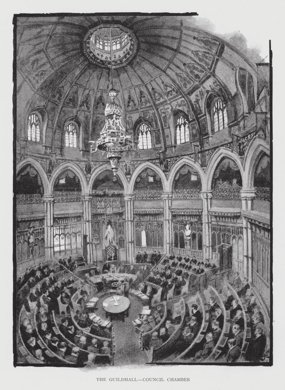 A céhterem, tanácsterem (litho) alkotó: William Luker