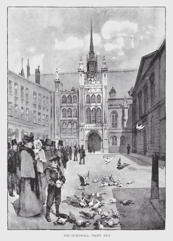 A Guildhall, elülső kijárat (litho) alkotó: William Luker