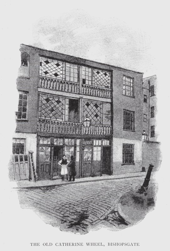 Az Old Catherine Wheel, Bishopsgate (litho) alkotó: William Luker
