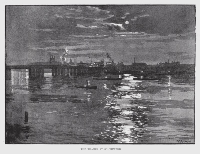 Temze Southwarkban (litho) alkotó: William Luker