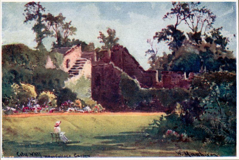 Oxford városfal, New College Garden alkotó: William Matthison